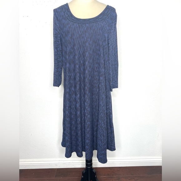 ANTHROPOLOGIE Saturday Sunday Narva Swing Dress Navy Blue Size Large - Picture 4 of 13